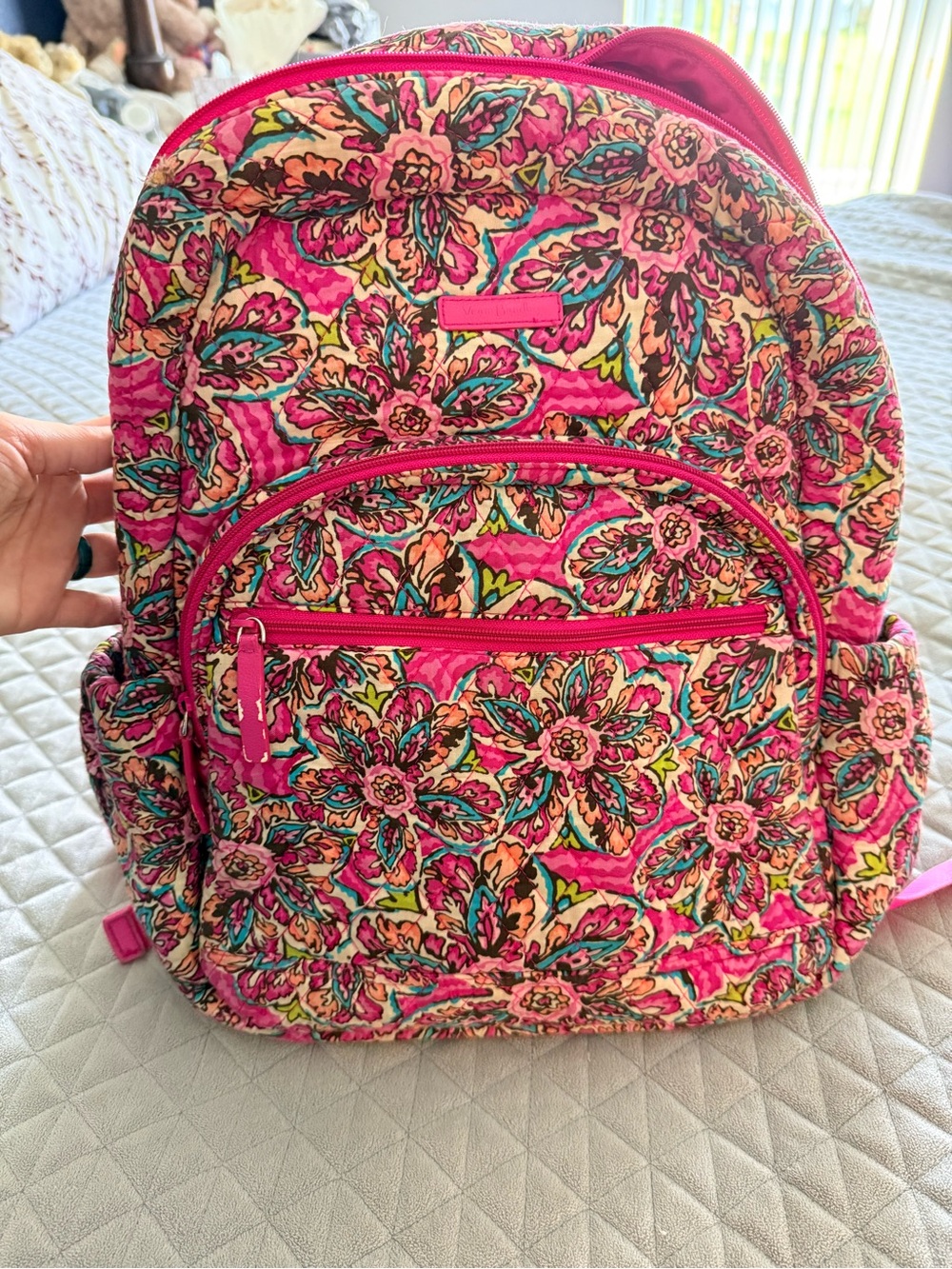 Vera Bradley Pink Floral Quilted Backpack